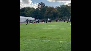 RB Rhamondre Stevenson is here at practice in London testing his injured foot [upl. by Annie]