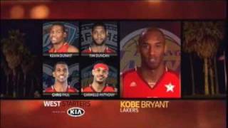 2011 NBA All Star Starters Intros by Kobe Bryant amp Dwight Howard [upl. by Roose]