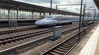 Shinkansen passing through Fuji station [upl. by Ceil121]