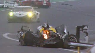 Mark Webber Porsche Crash Sao Paulo FIA WEC 6h 2014 [upl. by Eldridge289]