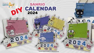 DIY Sanrio Calendar  How to make Desktop calendar at home  ASMR calendar [upl. by Milman]