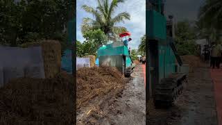 Self propelled compost turner composting ricestraw circulareconomy [upl. by Bissell]