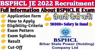 BSPHCL JE RecruitmentNew Updated 2022Full Information About BSPHCL JE ExamBsphcl upcoming Vacancy [upl. by Inahpets]