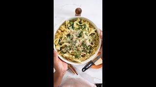 Homemade Bowtie Pasta in Broccoli Cream Sauce [upl. by Ttessil]