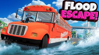 FLOOD ESCAPE with a Bus on a WACKY MAP in BeamNG Drive Mods [upl. by Anrahs]