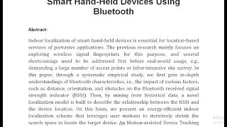 Energy Efficient Indoor Localization of Smart Hand Held Devices Using Bluetooth [upl. by Garvin]