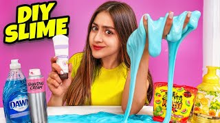 Making SLIME using ONLY household ingredients [upl. by Kerr832]