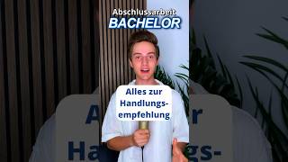 Handlungsempfehlung Bachelorthesis student bachelorstudium studium [upl. by Kesia949]