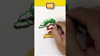 54 Bonsai  Oil Pastel Drawing and Coloring howtodraw art satisfying shorts [upl. by Chitkara]