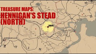 TREASURE MAPS Hennigans Stead North  Red Dead Online Treasure Map Loot Location [upl. by Ecargyram]