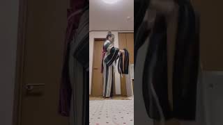 【着付けチャレンジ1分動画♪ 97日目】 着物 kimono kimonostyle 着付け 練習 初心者 継続は力なり カノン 星くんバイオリン りさこピアノ [upl. by Anahsar]