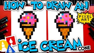 How To Draw An Ice Cream Cone Pixel Art [upl. by Leboff888]