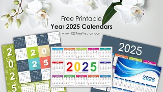 Free Download 55 Colorful 2025 Calendar Designs In Vector amp Pdf Formats  123FreeVectors [upl. by Jorry]