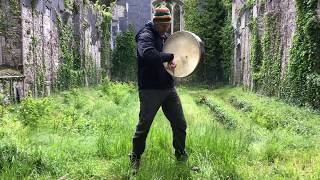 Klaus Zeh  Bodhran Solo  church in CONNEMARA  Ireland [upl. by Aihsekal774]