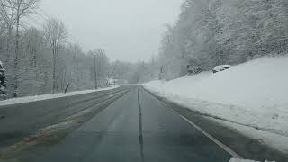 Snowy Vermont Winter Drive  Onto the Killington Access Road [upl. by Lek740]