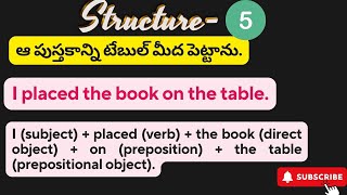 Subject Verb  direct object  preposition  prepositional object [upl. by Artemisia]