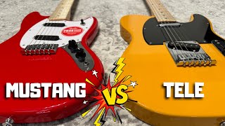 Squier Sonic Mustang vs Sonic Telecaster  Comparison Sound Demo Review [upl. by Hopkins]