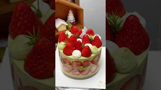 Immersive cake making  Strawberry pistachio crisp cake tutorial ❗️ Immersive cake making Cake [upl. by Otrebcire464]