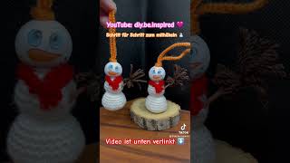 Schneemann Anhänger häkeln ⛄️ Schritt für Schritt 🩷 häkeln sorgenwürmchen decoration anleitung [upl. by De]