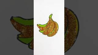 Banana coloring with glitter reels art glitter artandcraft trending [upl. by Guod319]