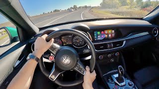 2022 Alfa Romeo Stelvio Quadrifoglio  POV Driving Impressions [upl. by Ahsieni557]