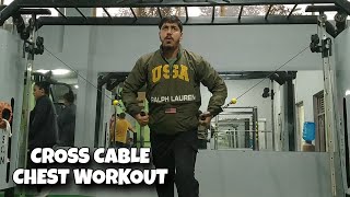 cross cable chest workout exercise 💪 [upl. by Lerrad]