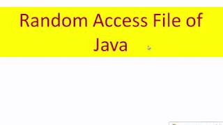 Random Access File in Java [upl. by Sitnalta]