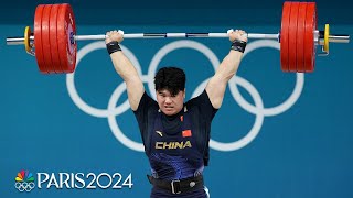 Chinas Liu Huanhua wins mens 102kg gold with a herculean effort  Paris Olympics  NBC Sports [upl. by Attenauq800]