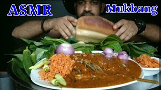 Bread with Spicy Linna Fish Thick curry and Coconut sambal Food eating show  ASMR  04082024 [upl. by Adyol]