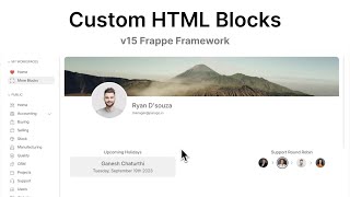 Custom HTML Blocks  Frappe Framework Version 15 [upl. by Kenna]