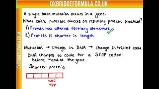 IMAT 2020  Q30  Bio  Base Mutationmov  Worked Solution [upl. by Joacima350]