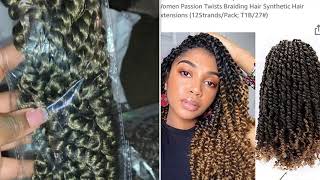 Passion Twist Crochet Braid Hair From Amazon 14 Inch Braids 8 Packs [upl. by Eciral853]