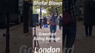 Shofar blowing Greenford high street London god jesus prayer uk [upl. by Akamaozu263]