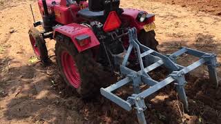 Mini tractor mahindra nxt 215 ploughing better in dry land with average depth 15cm at 16rpm gearload [upl. by Melac]