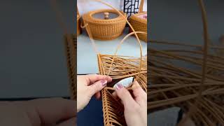 How to Weave with PE Rattan macrame diybasket diy basketmaking handmade howtomakepaperbasket [upl. by Downe]