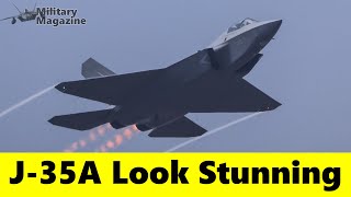 J35A stealth fighter jets star Airshow China opening [upl. by Ahsemik]