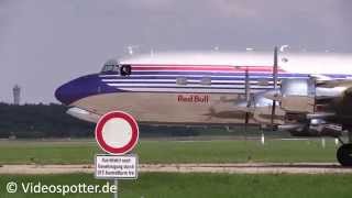 ✈ RED BULL Douglas DC6  CLOSE Taxi amp Takeoff [upl. by Alyag360]