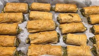 BAKLAVA YUFKASINDAN PEYNİRLİ ISPANAKLI BÖREK TARİFİ  CHEESE AND SPINACH PASTRY RECIPE [upl. by Kelvin]