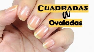 COMO CAMBIAR LA FORMA DE TUS UÑAS CUADRADAS A OVALADAS  Linda165 [upl. by Cressida]