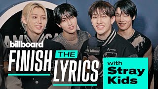 Stray Kids Play ‘Finish The Lyrics’  Billboard [upl. by Ahsienroc]