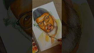 Natsamrat nana Patekar painting watercolour shortvideo watercolorpainting shortsfeed painting [upl. by Minne]