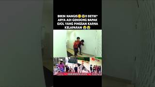 BIKIN NANGIS🥴😰 DETIK ARYA ADI GENDONG BAPAK OJOL YANG PINGSAN KARNA KELAPARAN 😭😭 feedshorts [upl. by Ahsirtal]