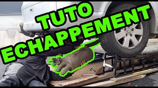 TUTO remplacement échappement silencieux intermédiaire et silencieux final VW T5 [upl. by Yliak]