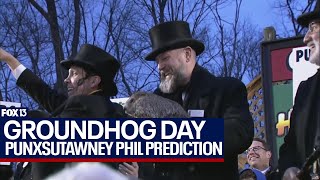 Punxsutawney Phil doesnt see shadow predicts early spring [upl. by Hajed606]