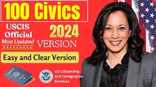 2024 EASY Answer USCIS Official 100 Civics Questions amp Answers for US Citizenship Interview 2024 [upl. by Gnep]