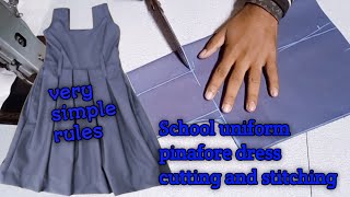 School uniform pinafore dress cutting and stitching Hindi [upl. by Harned]