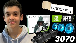 Unboxing  La KFA2 GeForce RTX 3070 SG 1Click OC est arrivée chez la Famille2Geek [upl. by Akirat131]