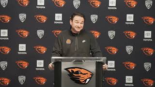 Oregon State Football Head Coach Jonathan Smith Previews The Game Vs Oregon 112023 [upl. by Anirres451]