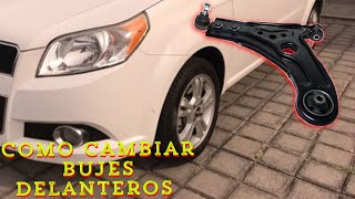 Como cambiar bujes de horquilla para Aveo y Pontiac G3 se jala el auto [upl. by Jobina]