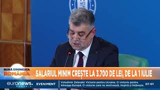 Marcel Ciolacu Salariul minim brut pe economie va crește de la 3300 de lei la 3700 de lei în 2024 [upl. by Anyela]